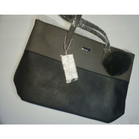 Grey / Black Handbag Purse "17 x 11.5" (l x w) - Picture 7 of 8